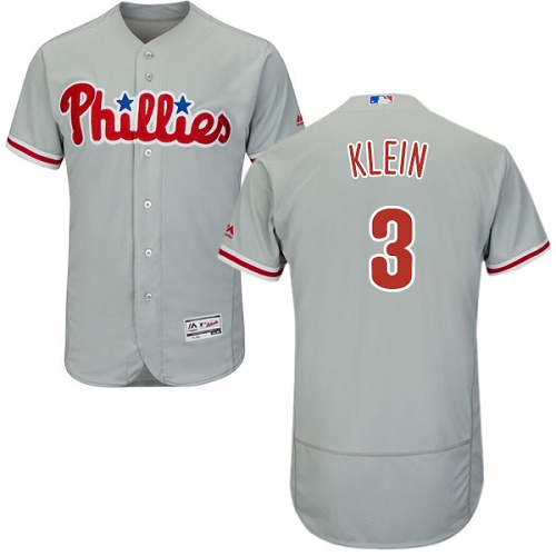 Phillies #3 Chuck Klein Grey Flexbase Authentic Collection Stitched MLB Jersey